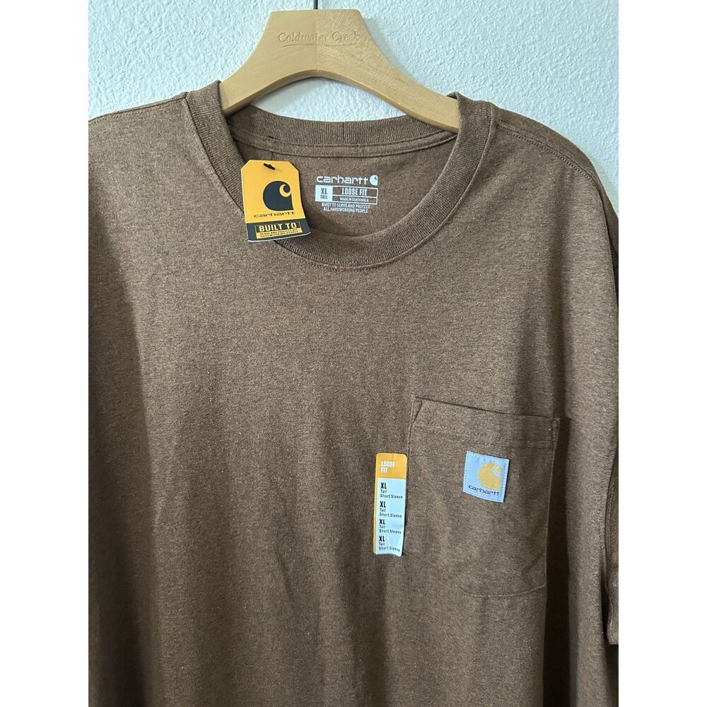 Carhartt Men's Polo Brown Loose Fit Size XL Tall/ NWT 1282 - Picture 3 of 4